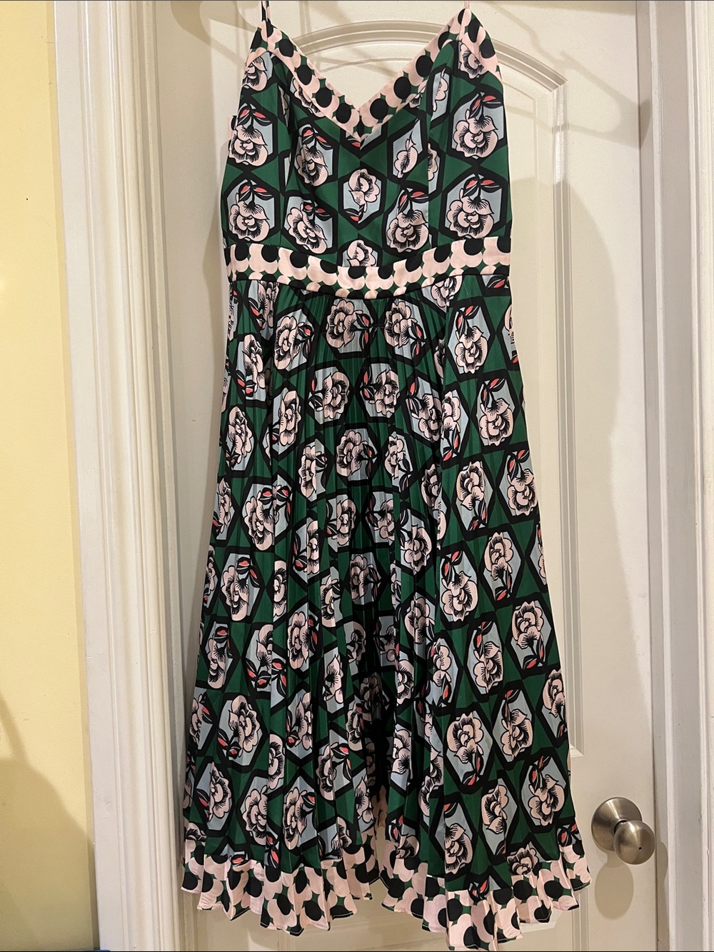 Milly women’s  Green Floral Fit-and-Flare Dress